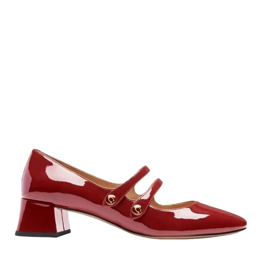 Coach Red Patent Leather Mary Jane Heels